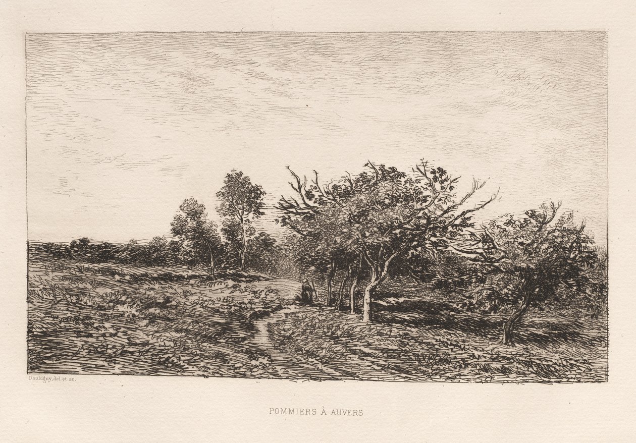 Jabloně v Auvers od Charles Francois Daubigny