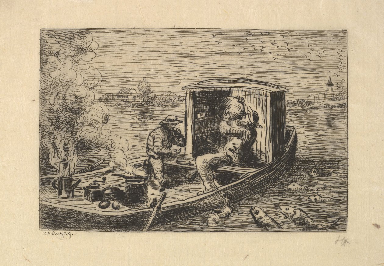 Gobbling a Meal, 1861. od Charles Francois Daubigny