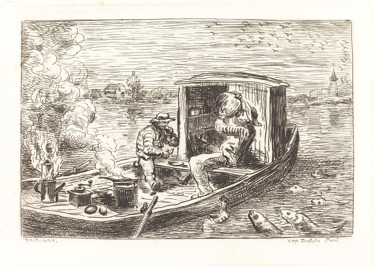 Jdeme po proudu (Avallant) od Charles Francois Daubigny