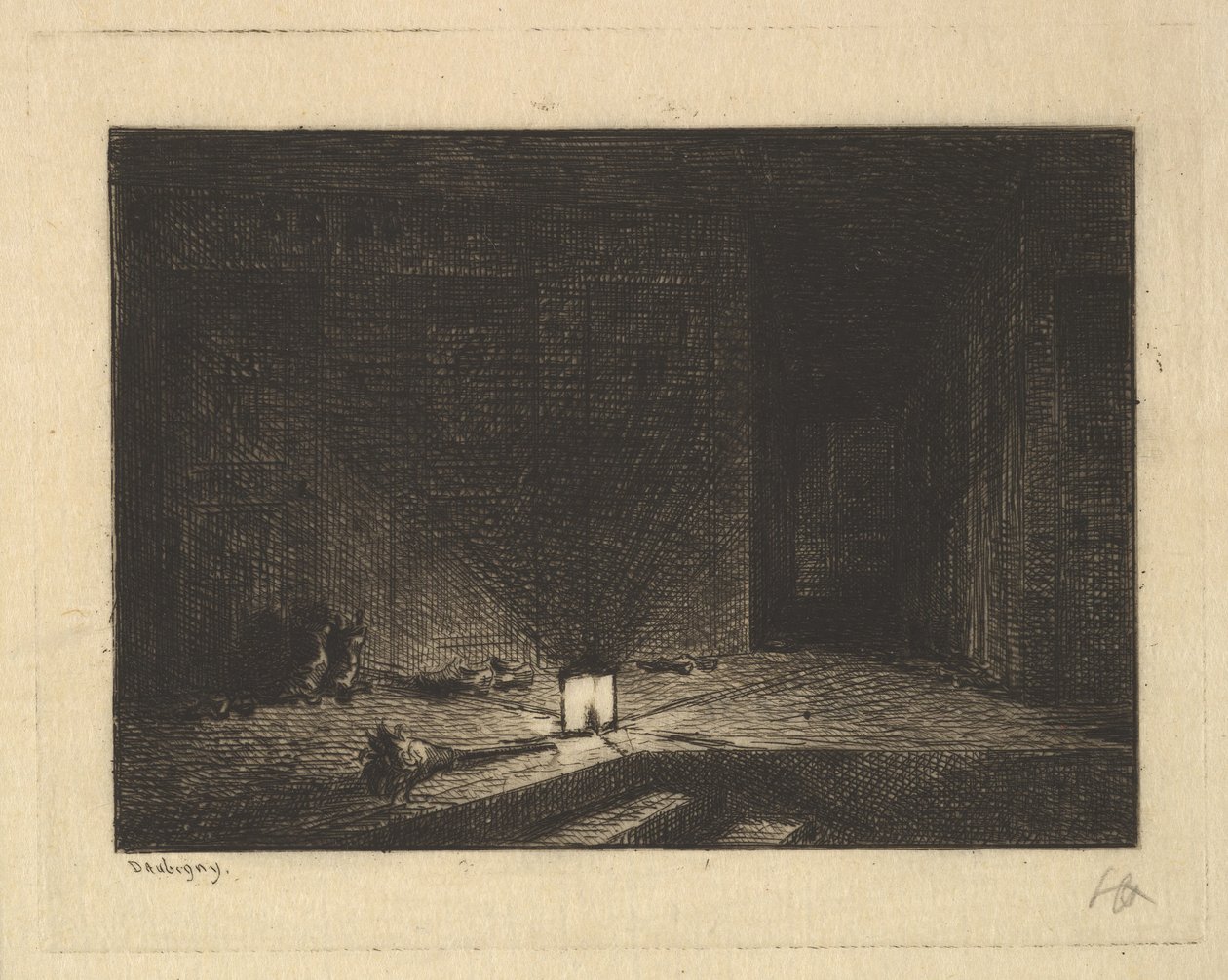 Interiér hostince, 1861-62. od Charles Francois Daubigny