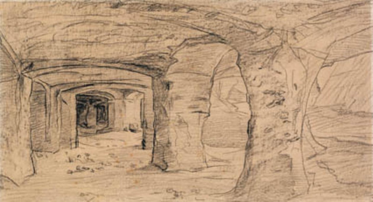 Skalní klenby v lomu v Auvers-sur-Oise. od Charles Francois Daubigny