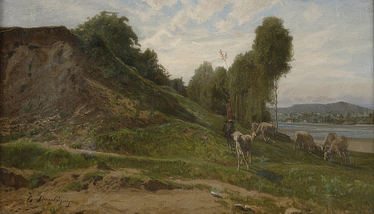 Krajina s ovcemi. Kolem roku 1855 od Charles Francois Daubigny