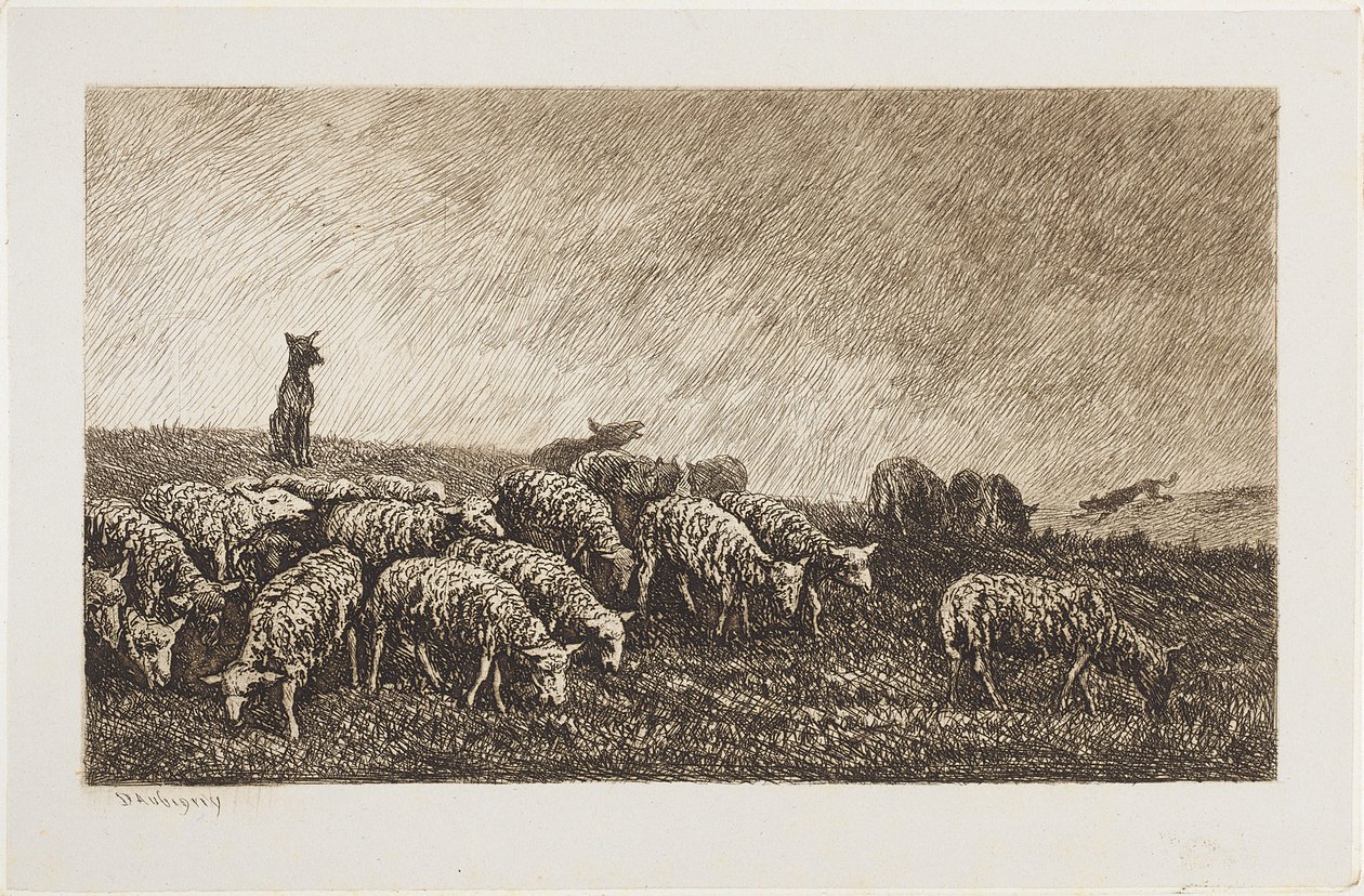 Psí hlídky od Charles Francois Daubigny
