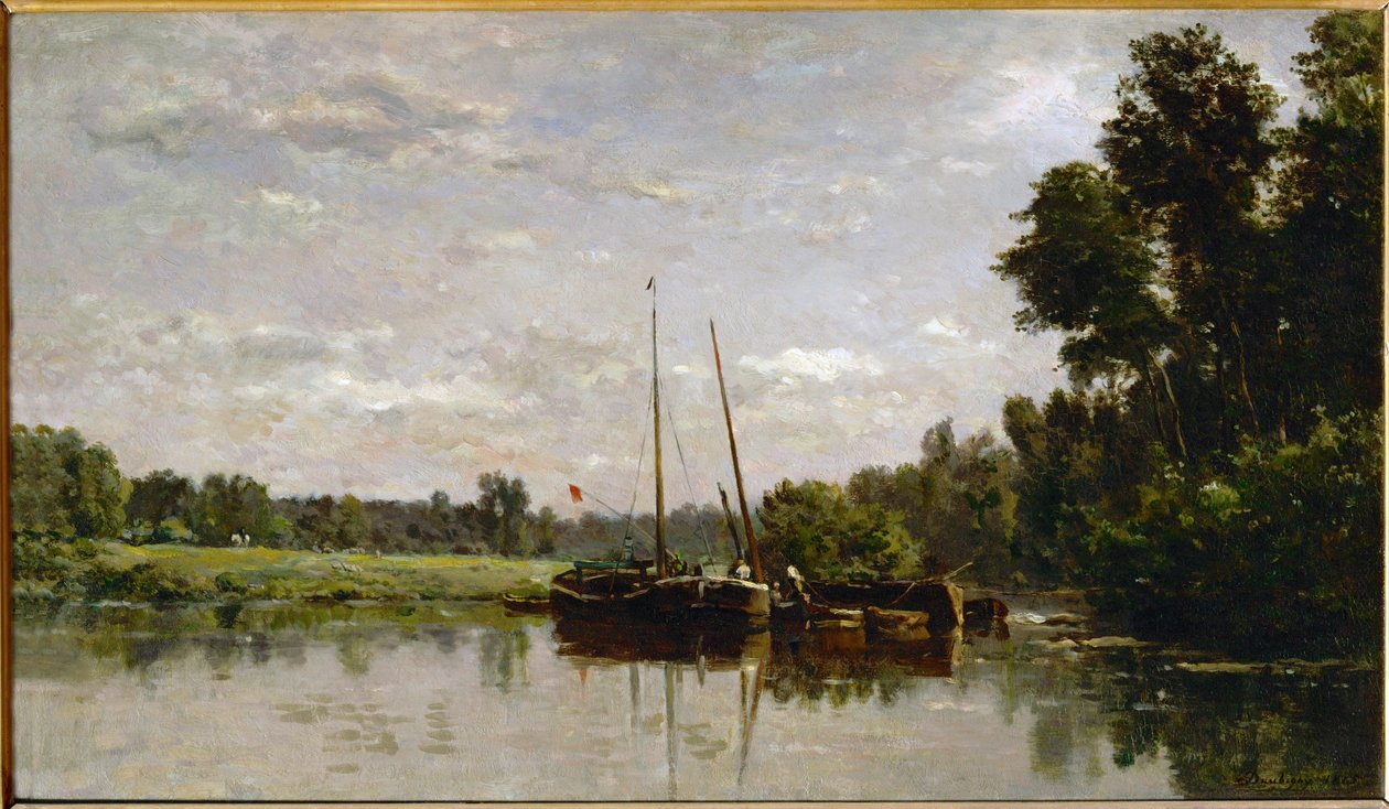 Les peniches - bárky ... od Charles Francois Daubigny