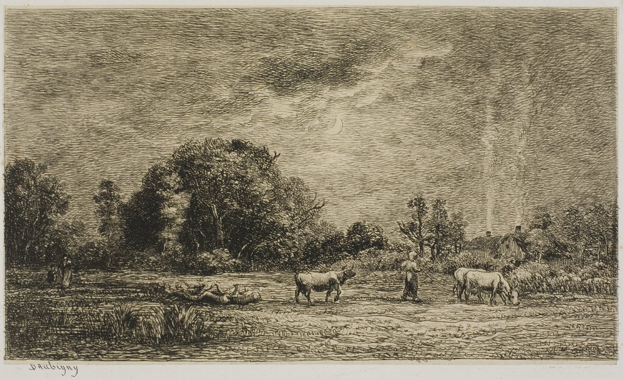 Východ měsíce od Charles Francois Daubigny