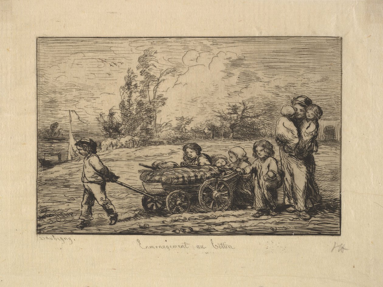 Stěhování do člunu, 1861. od Charles Francois Daubigny