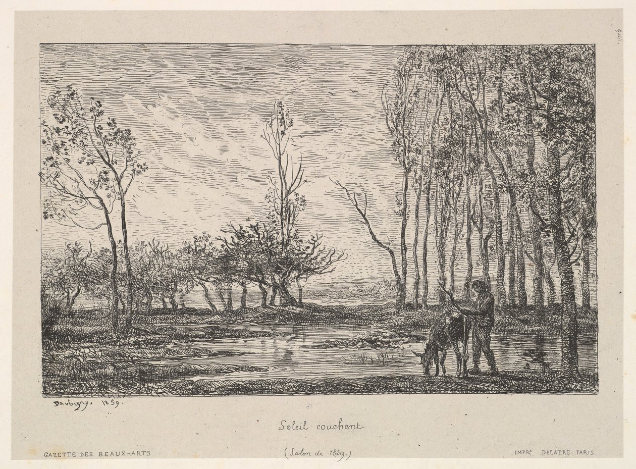 Západ slunce, 1859. od Charles Francois Daubigny