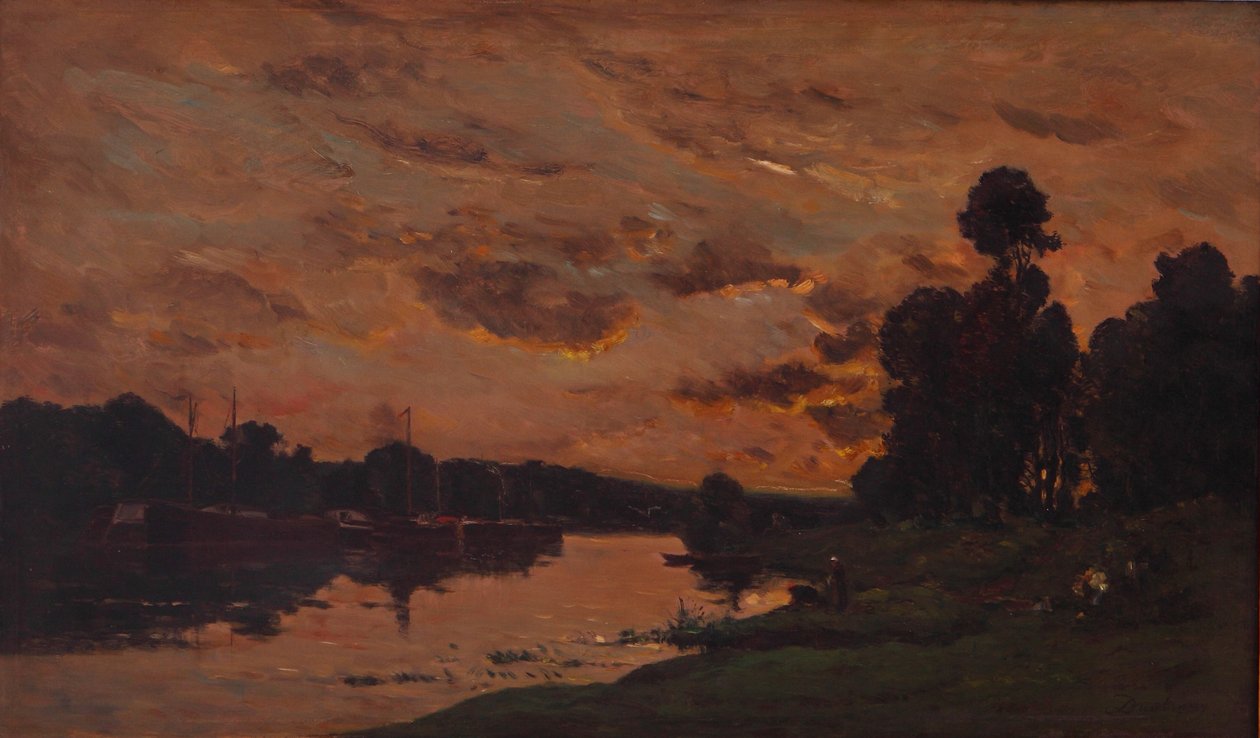 Odpoledne (olej na panelu) od Charles Francois Daubigny