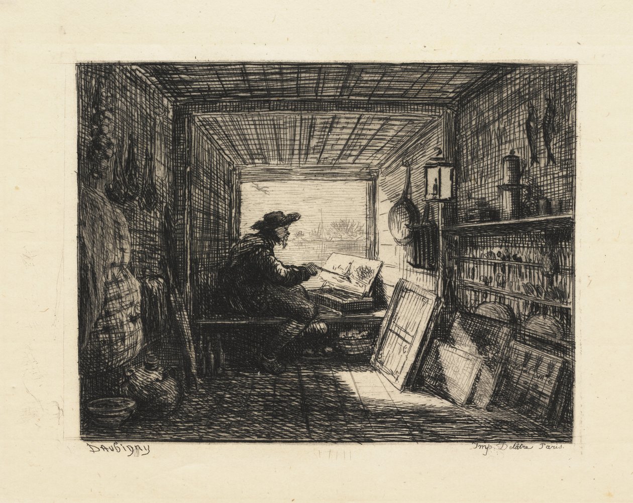 Lodní studio od Charles Francois Daubigny