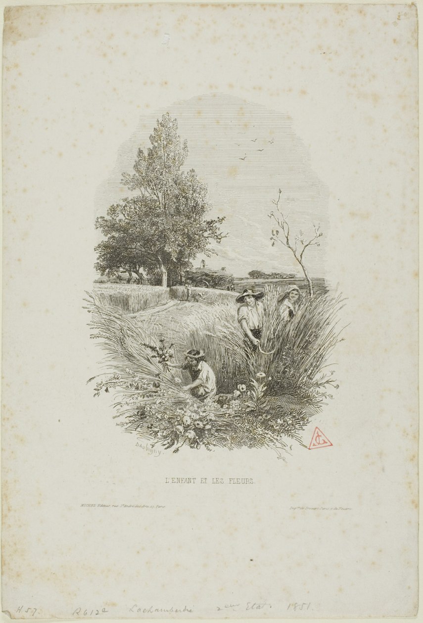 Dítě a květiny od Charles Francois Daubigny