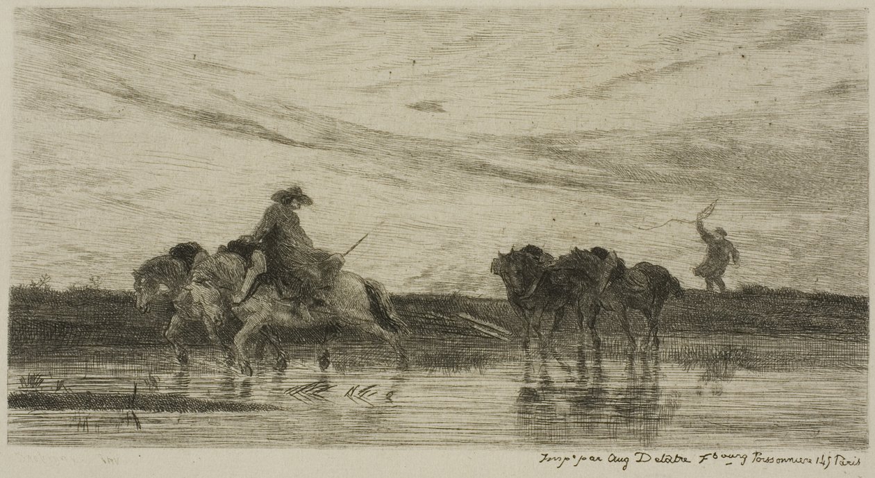 Dray Horses od Charles Francois Daubigny