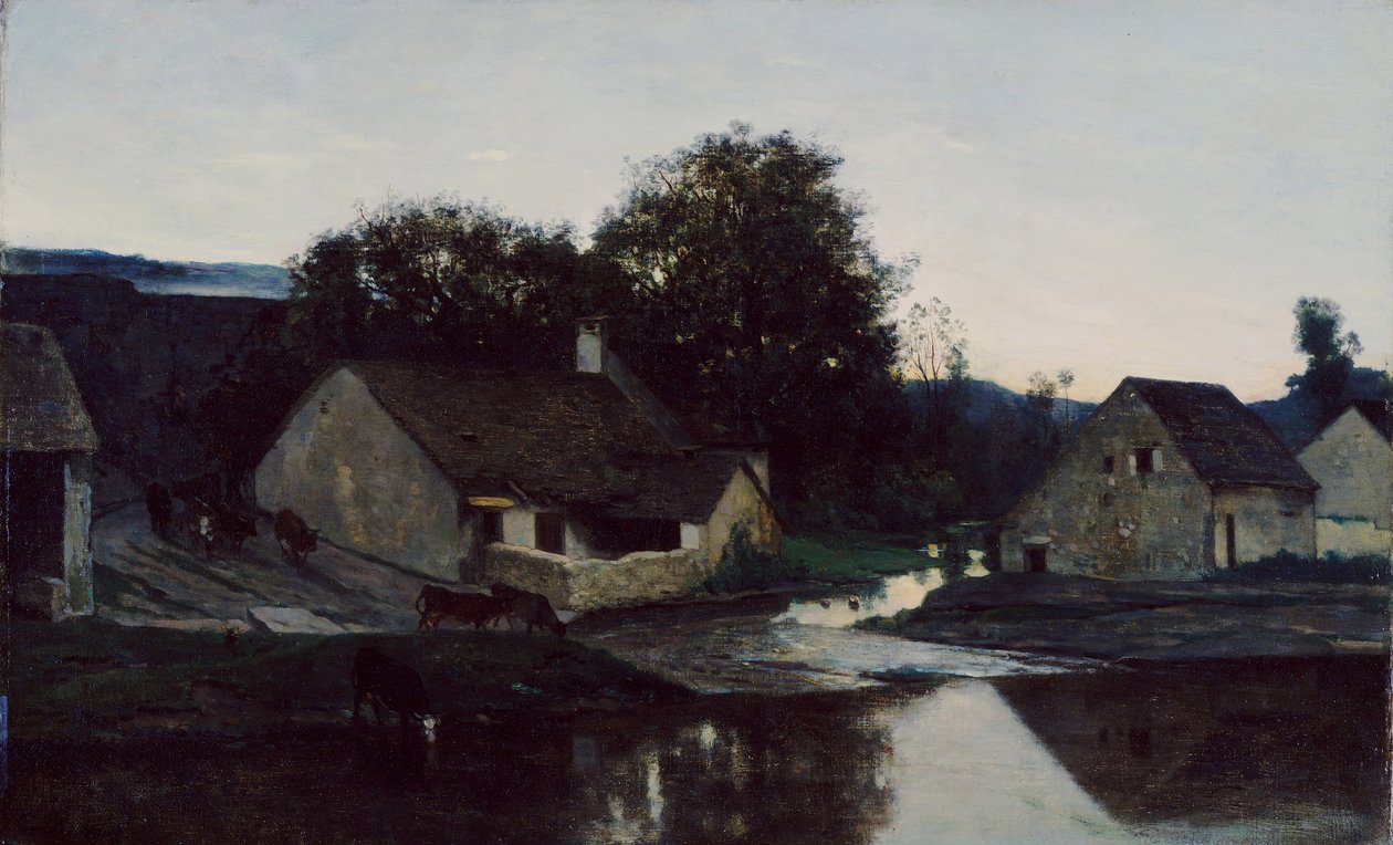 Hamlet z Optevozu, kolem roku 1852 od Charles Francois Daubigny