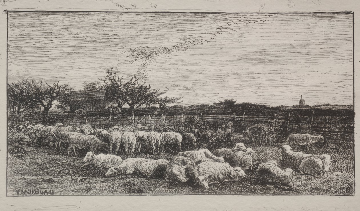 Velký ovčín od Charles Francois Daubigny