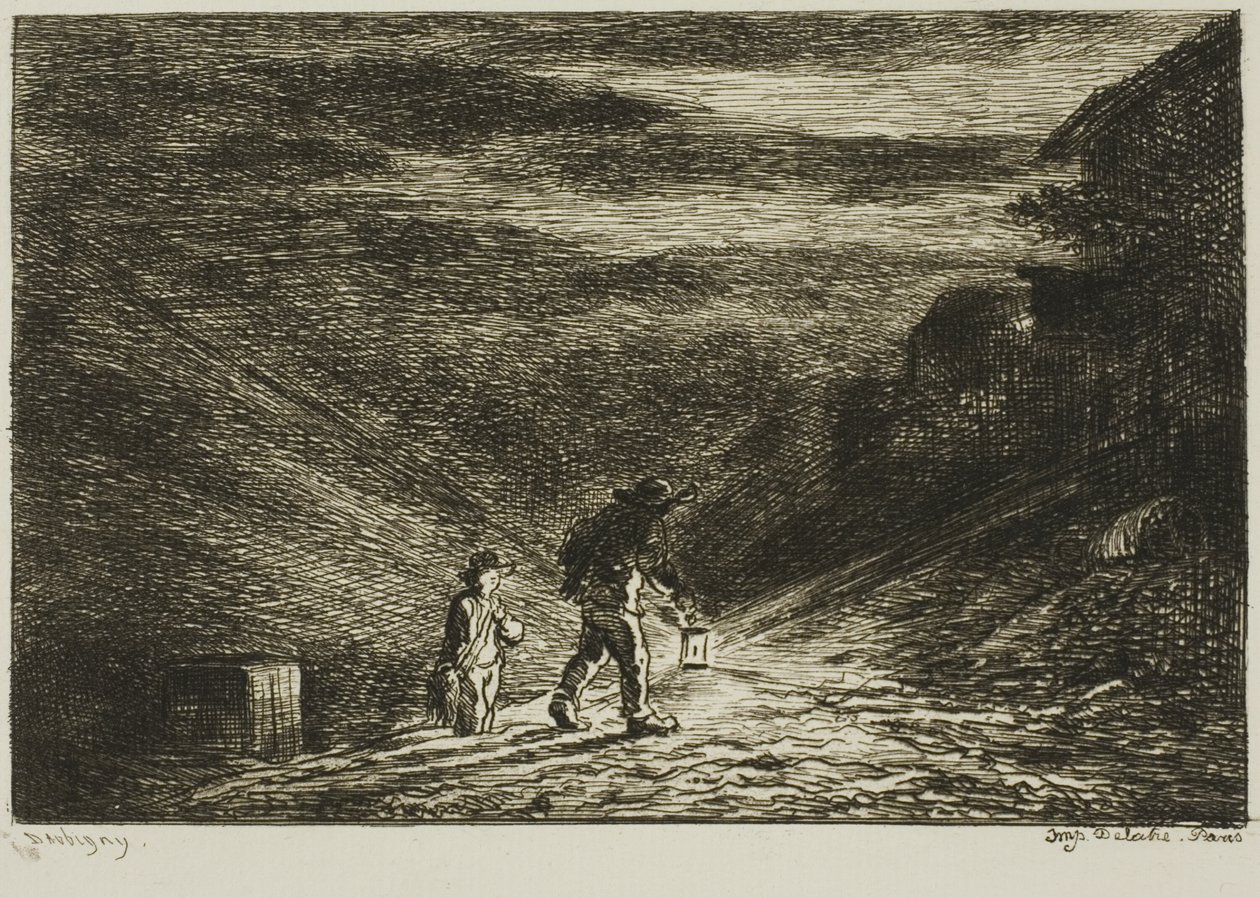 Hledání hostince od Charles Francois Daubigny
