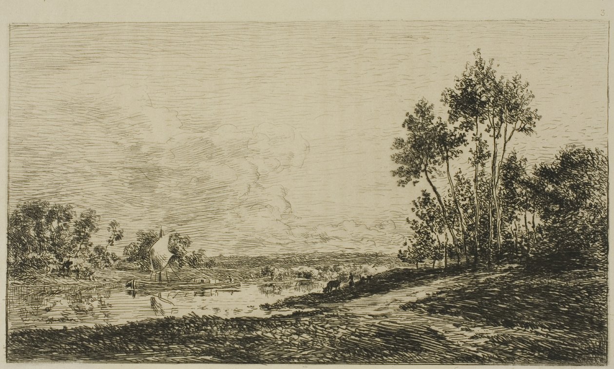 Seina v Port Maurin od Charles Francois Daubigny
