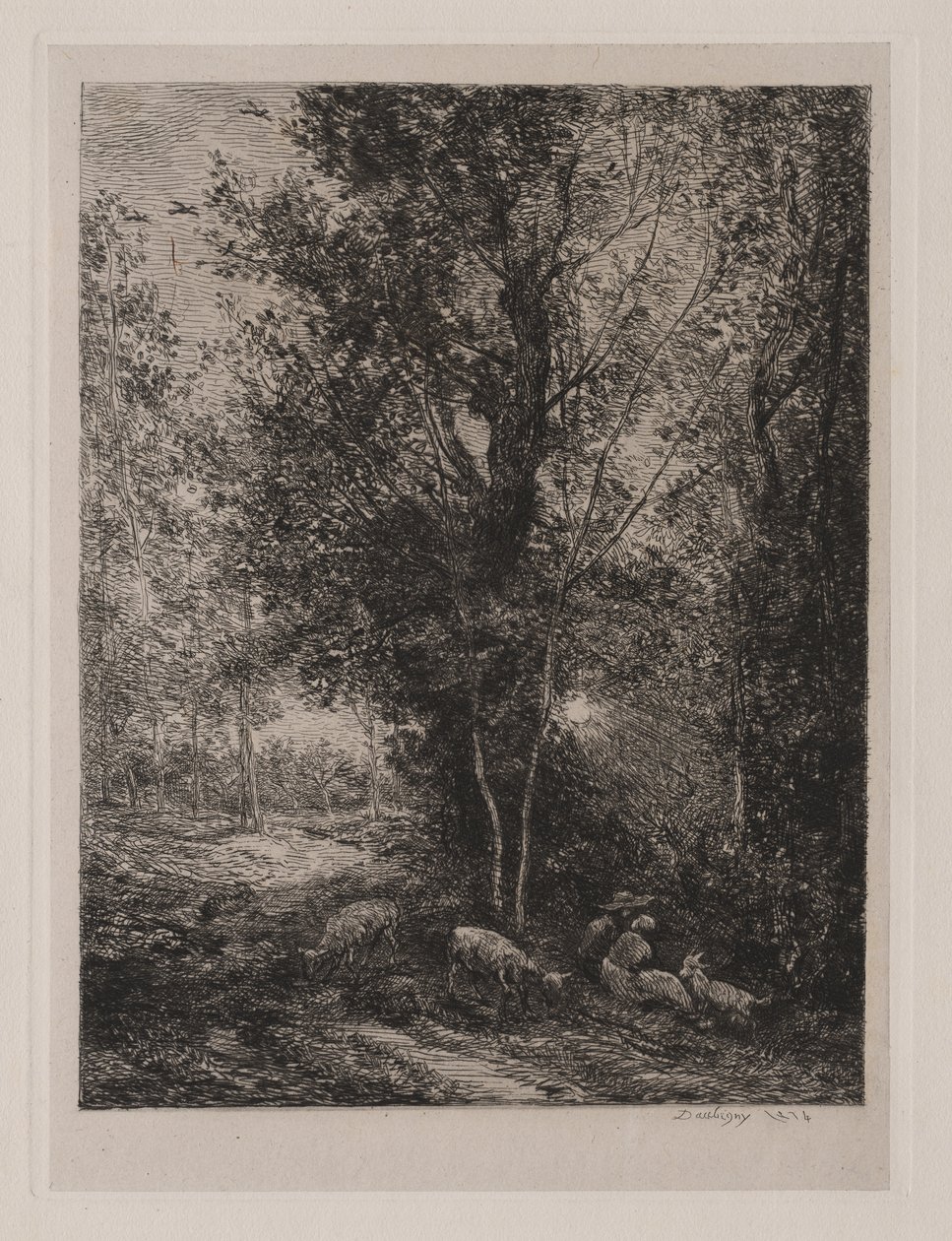 Pastýř a pastýřka od Charles Francois Daubigny