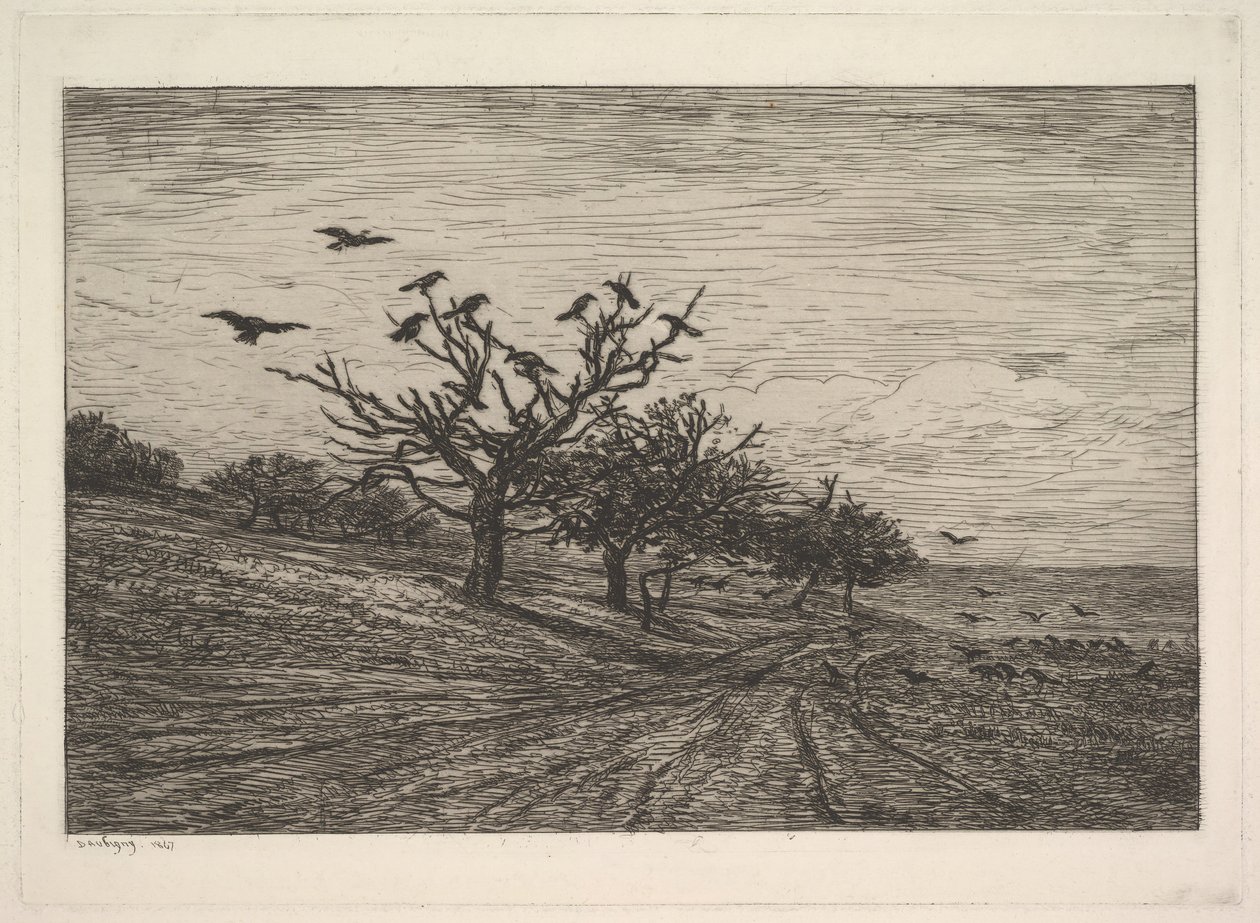 Strom plný vran, 1867. od Charles Francois Daubigny