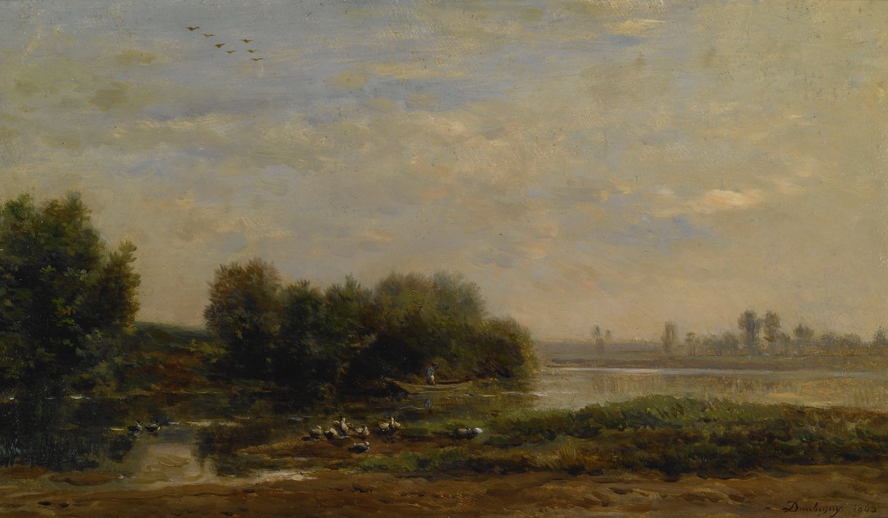 Na řece Oise od Charles Francois Daubigny