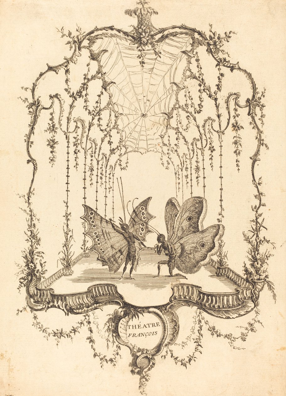francouzské divadlo od Charles Germain de Saint Aubin