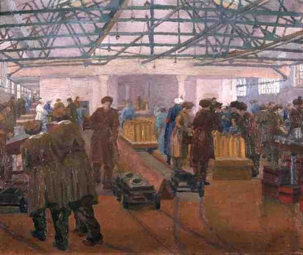 Munitions Factory (olej na plátně) od Charles Ginner