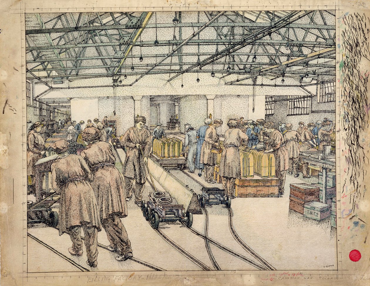 Továrna na plnění, Hereford od Charles Ginner