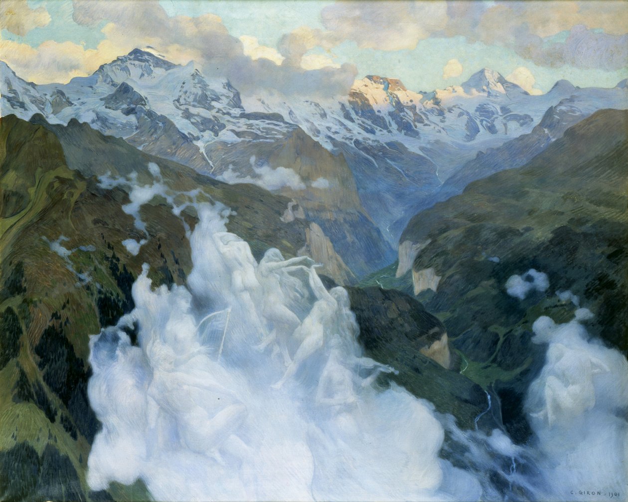 Clouds Valley Lauterbrunnen, 1901. od Charles Giron