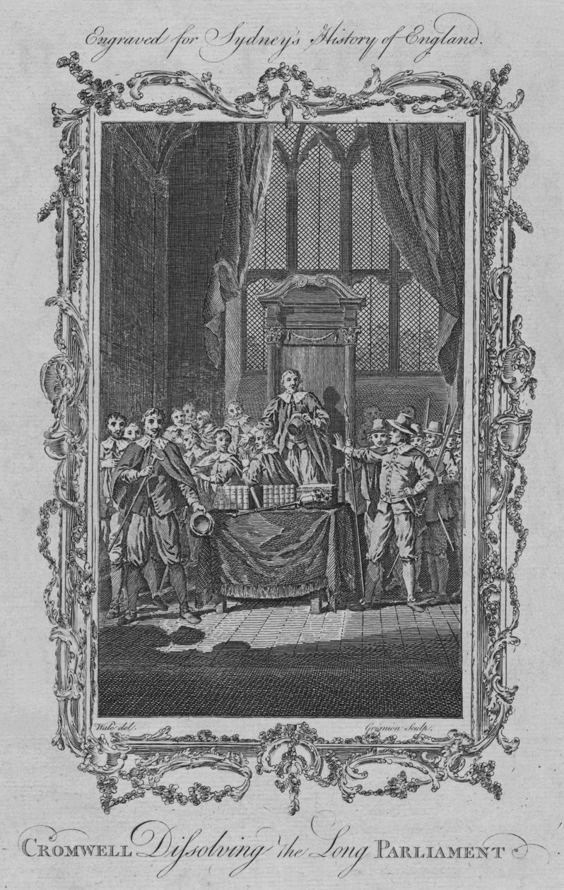 Cromwell rozpouští Long Parliament, 1773. od Charles Grignion