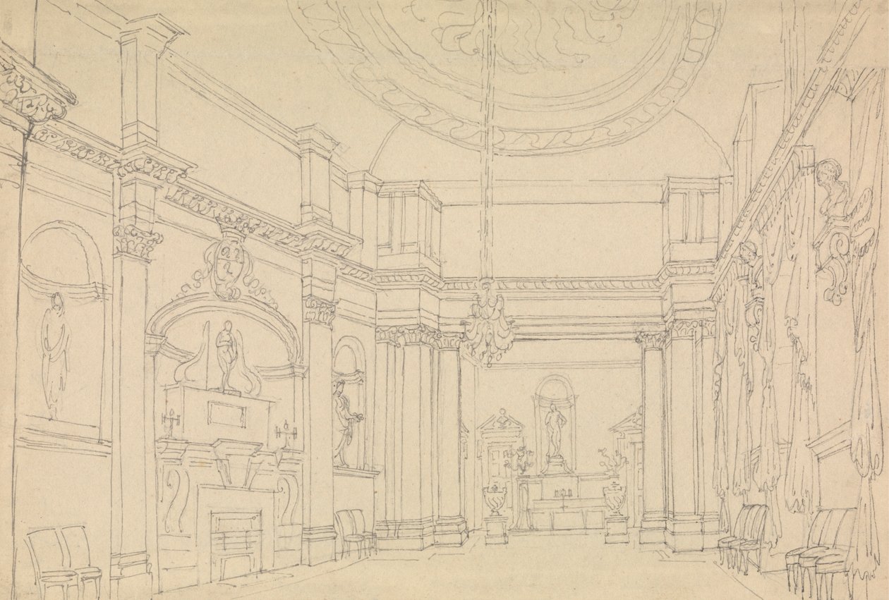 Hall, Easton Neston, Northants od Charles Hamilton Smith