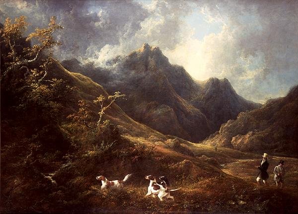 Střelba nad psy (olej na plátně) od Charles Henry Schwanfelder