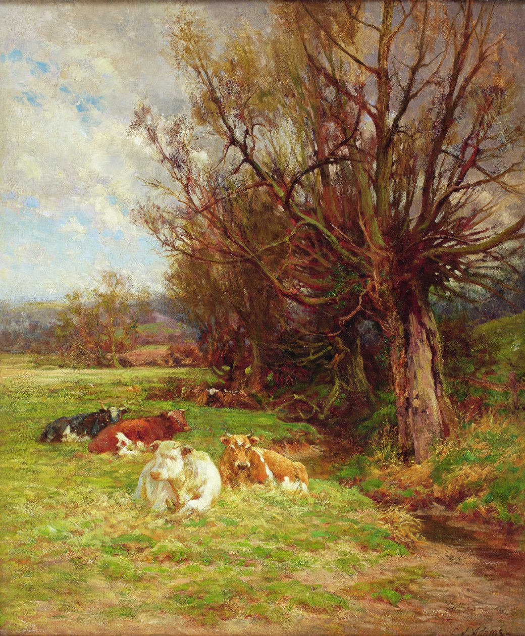 Pasení dobytka od Charles James Adams