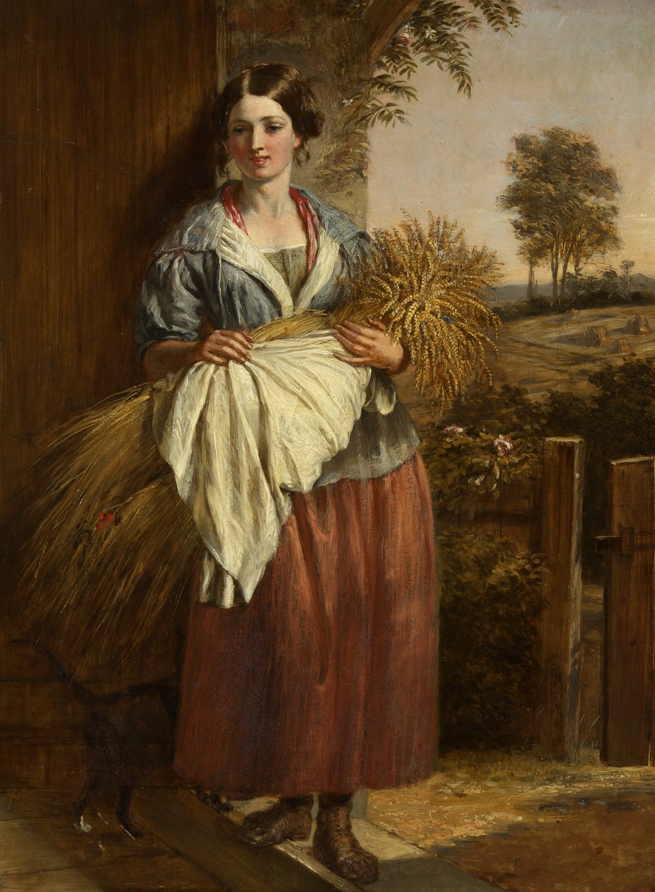 The Gleaner (olej na panelu) od Charles Landseer