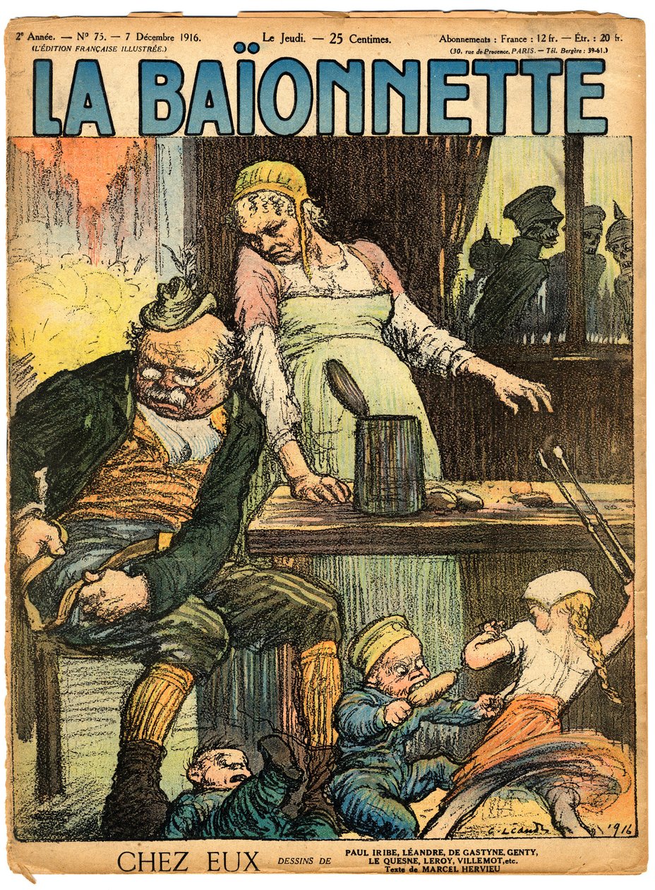 Obálka "" La Baionnette "", Satirical en Colours od Charles Leandre