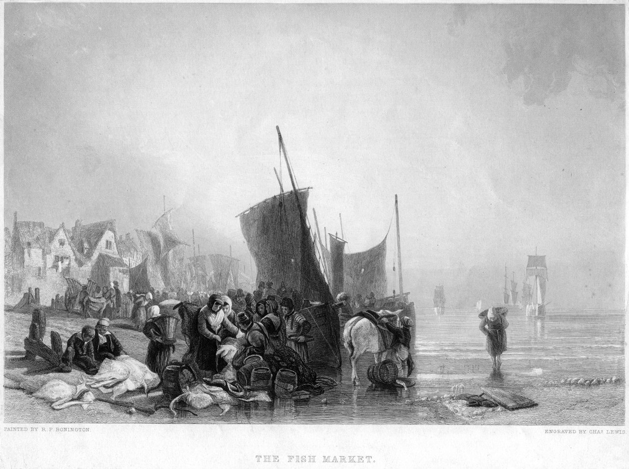 Rybí trh, c1820. od Charles Lewis
