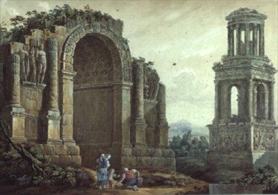 Triumfální oblouk v St.Remy od Charles Louis Clerisseau