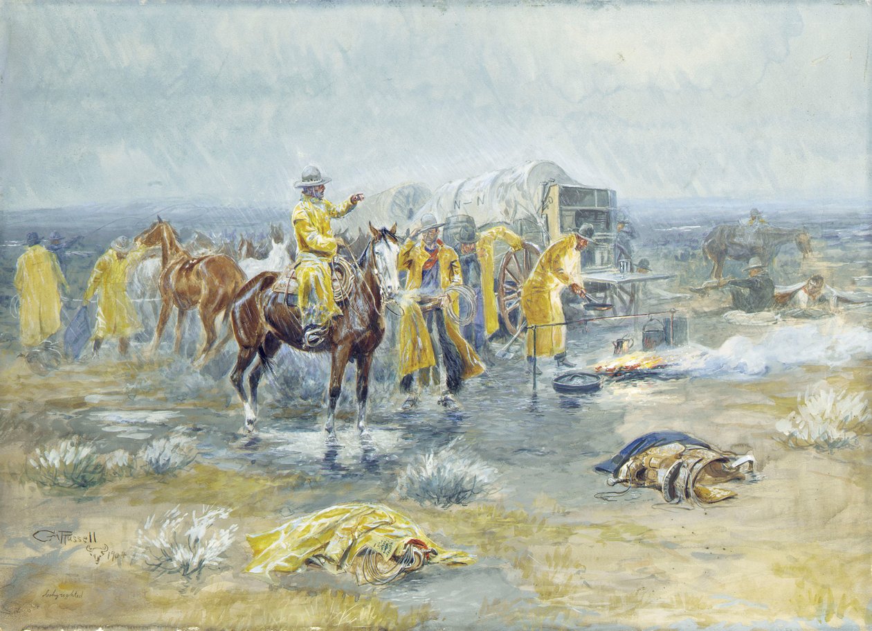 Deštivé ráno, 1904 od Charles Marion Russell