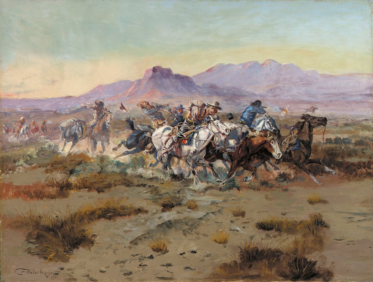 Útok, 1900 od Charles Marion Russell