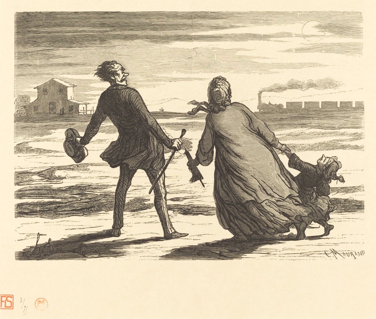 Příliš pozdě! od Charles Maurand after Honoré Daumier