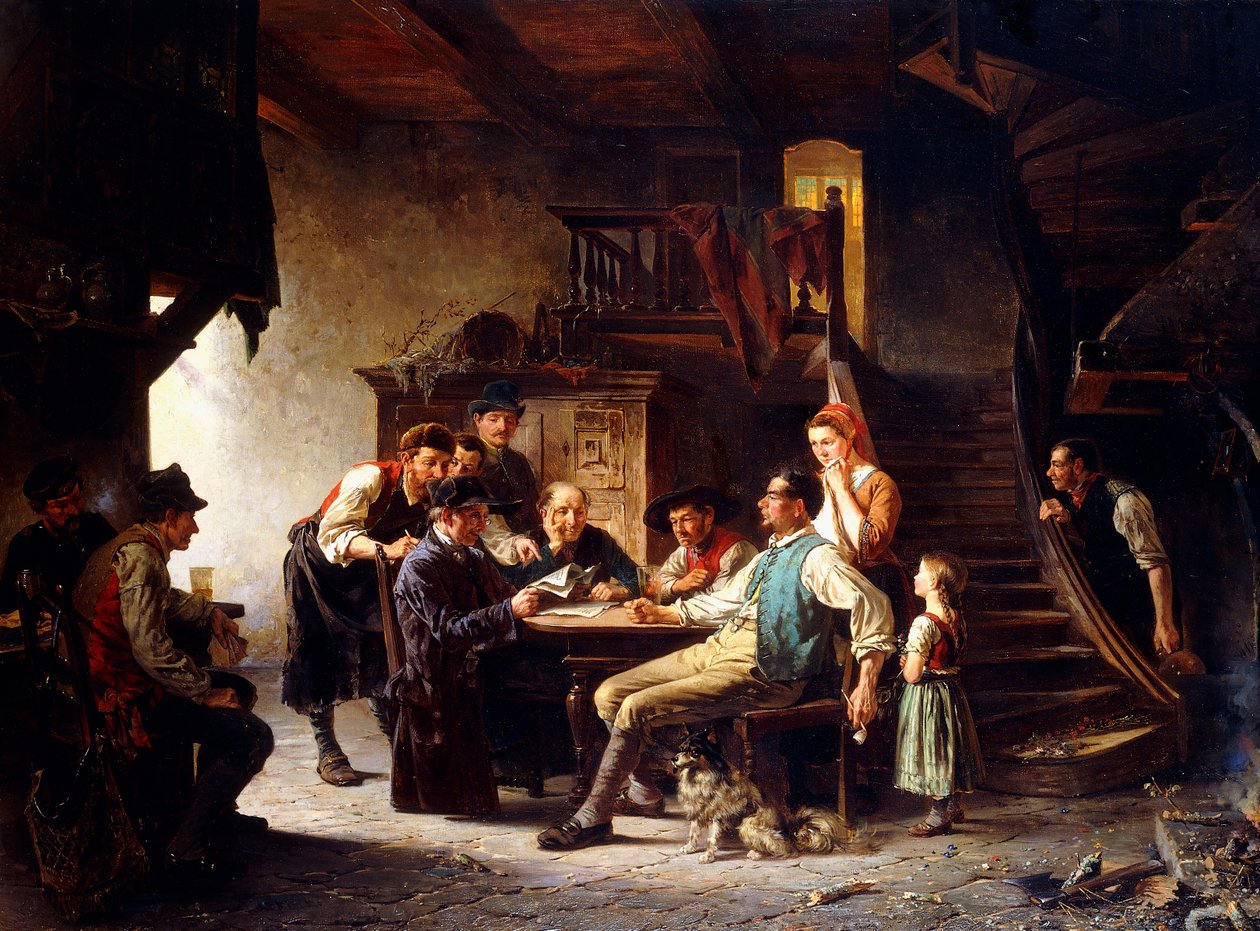 Reading the News, 1887 od Charles Meer Webb