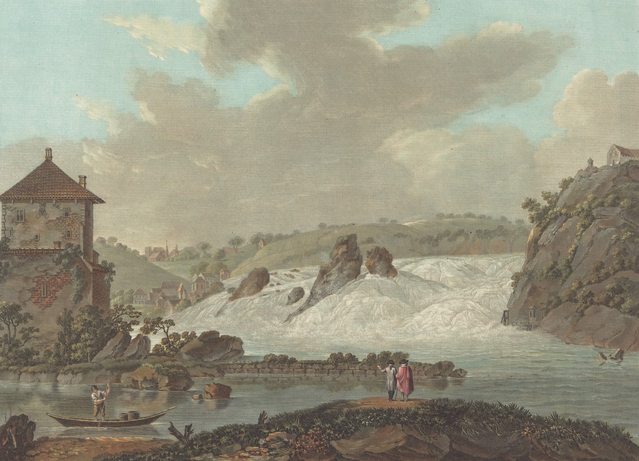 Falls of Schaffhausen, c. 1784 od Charles Melchior Descourtis