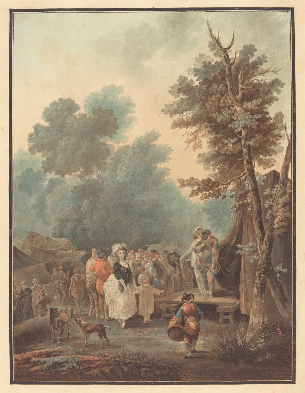 Vesnická pouť od Charles Melchior Descourtis after Nicolas Antoine Taunay