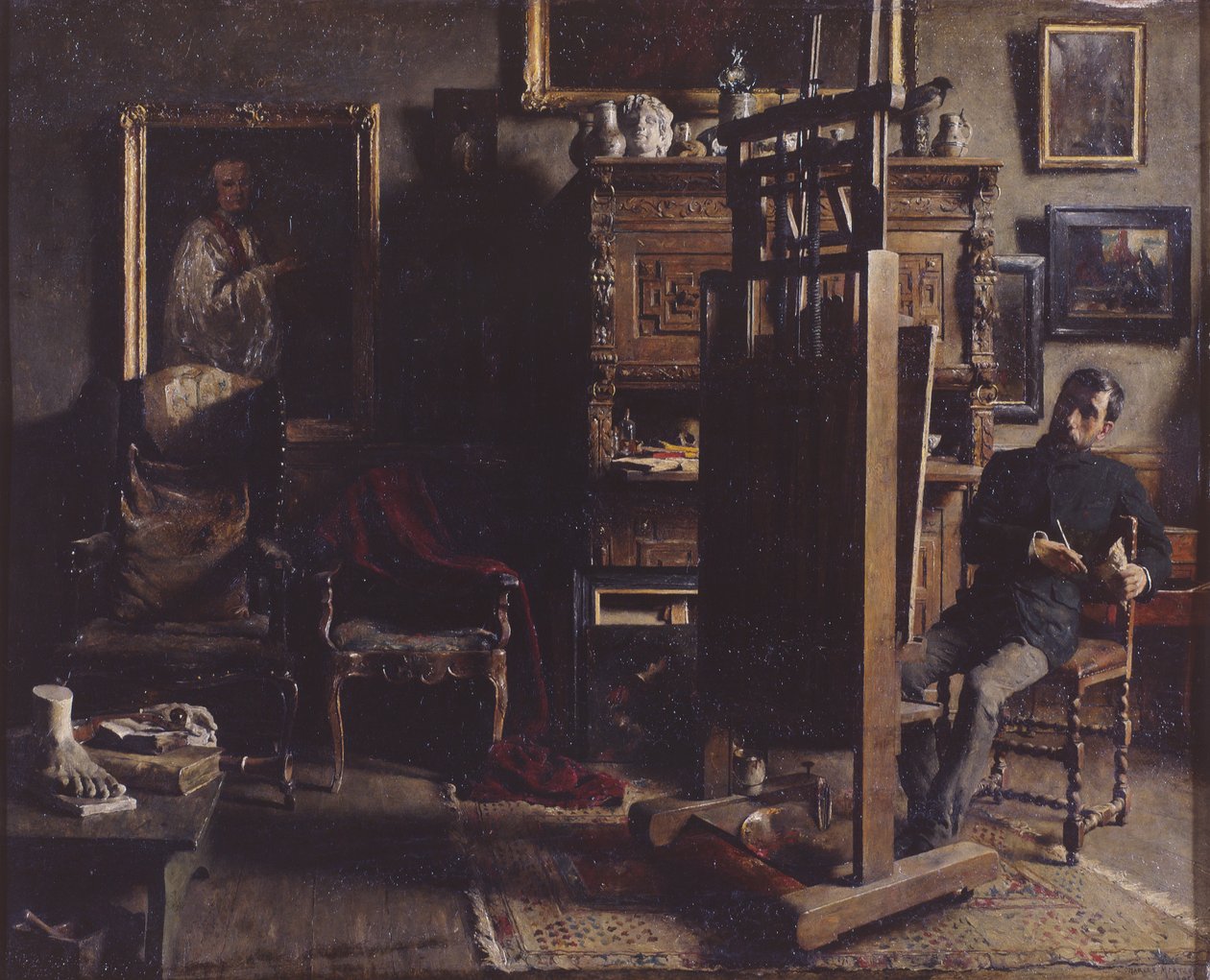 Ateliér malíře Julese Lambeauxe od Charles Mertens