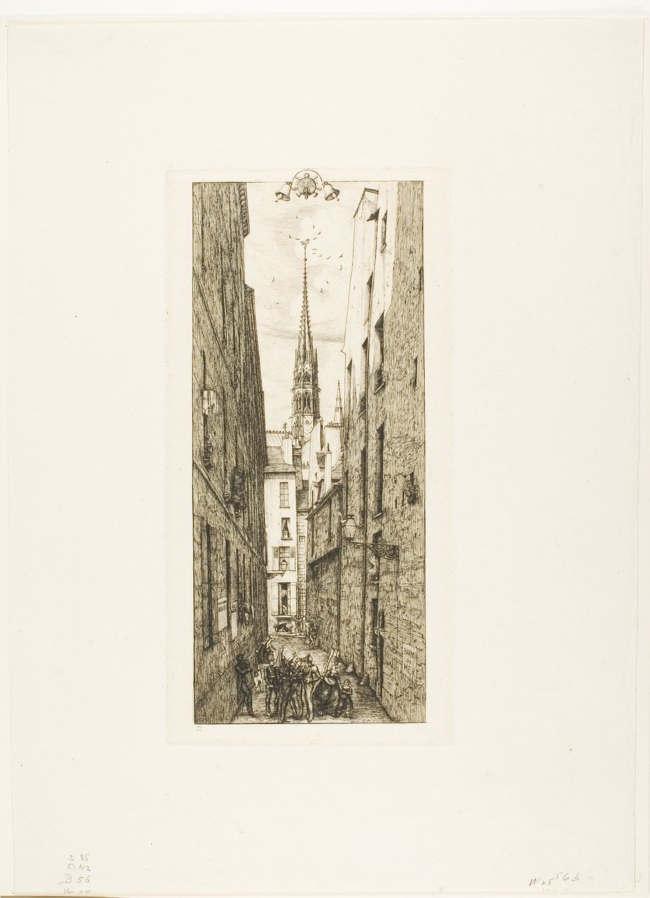 Chantrey Street, Paříž od Charles Meryon