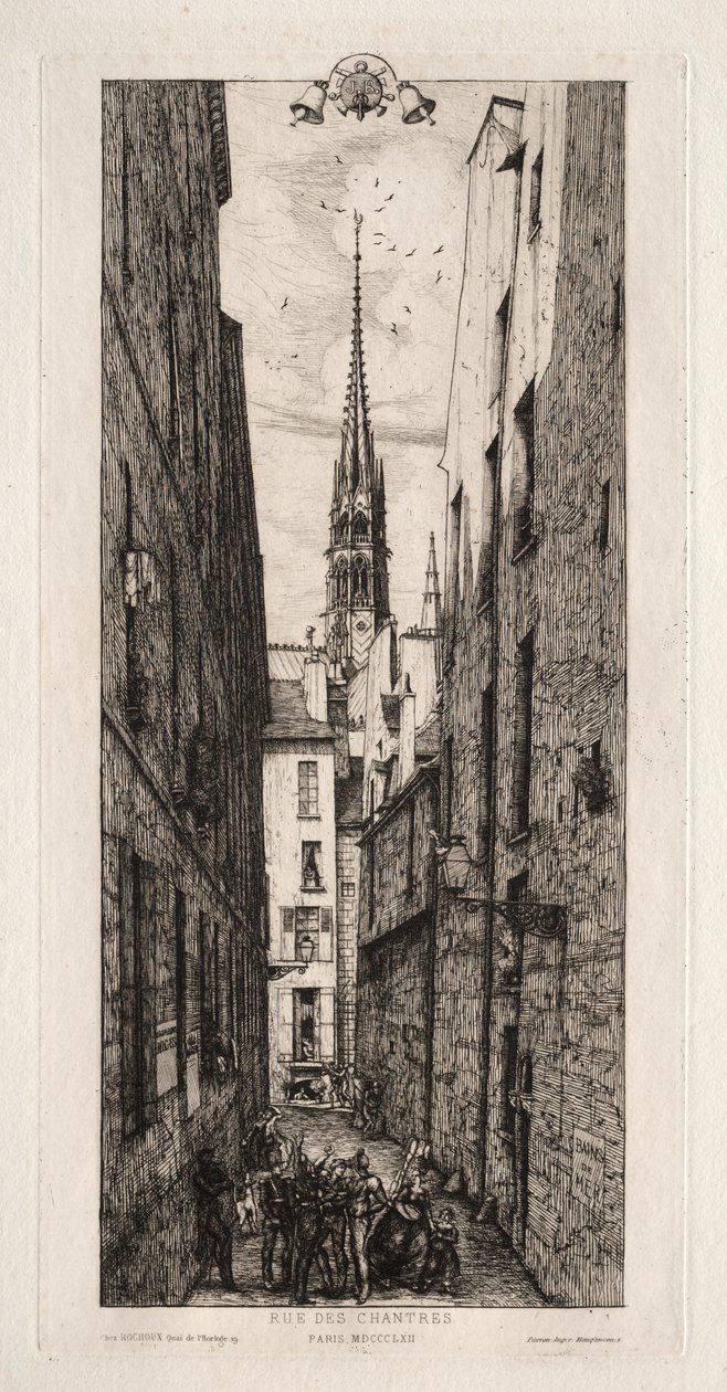 Chantrey Street, Paříž od Charles Meryon