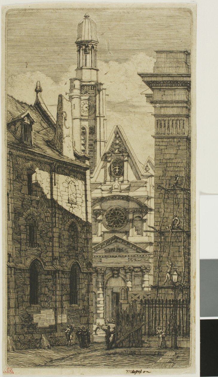 Kostel sv. Etienne du Mont, Paříž od Charles Meryon