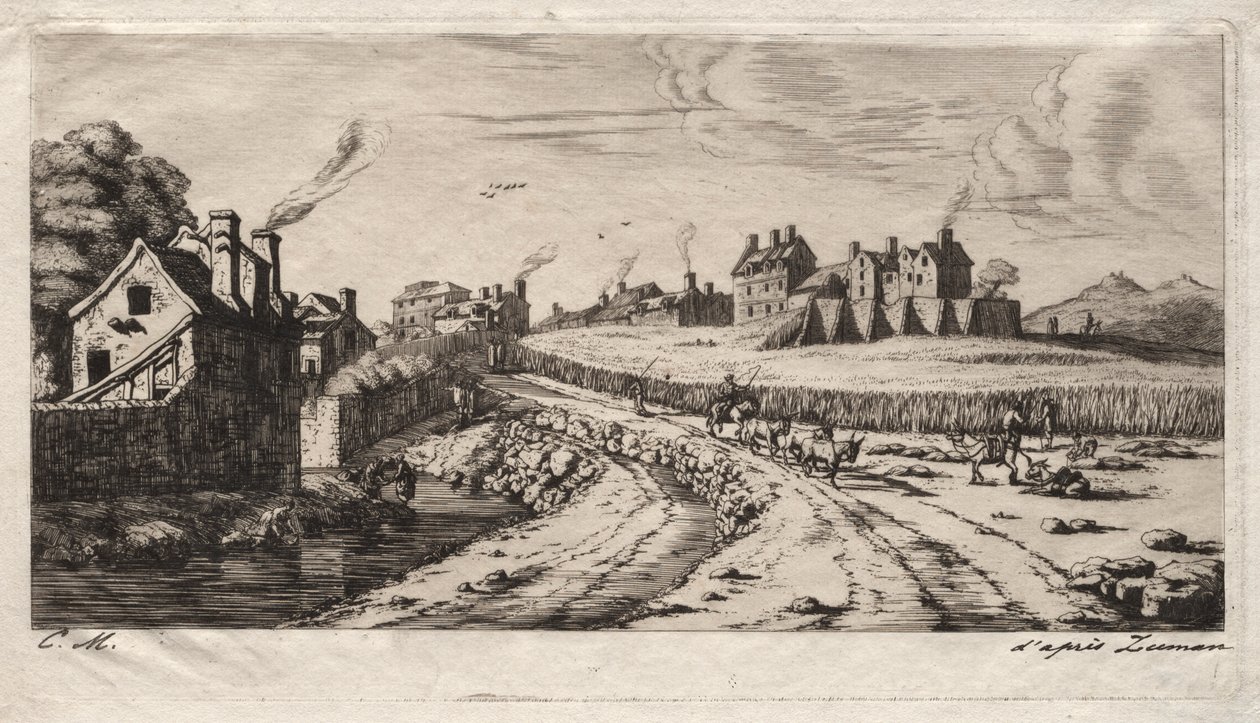 Vstup do Faubourg, Saint-Marceau, Paříž od Charles Meryon