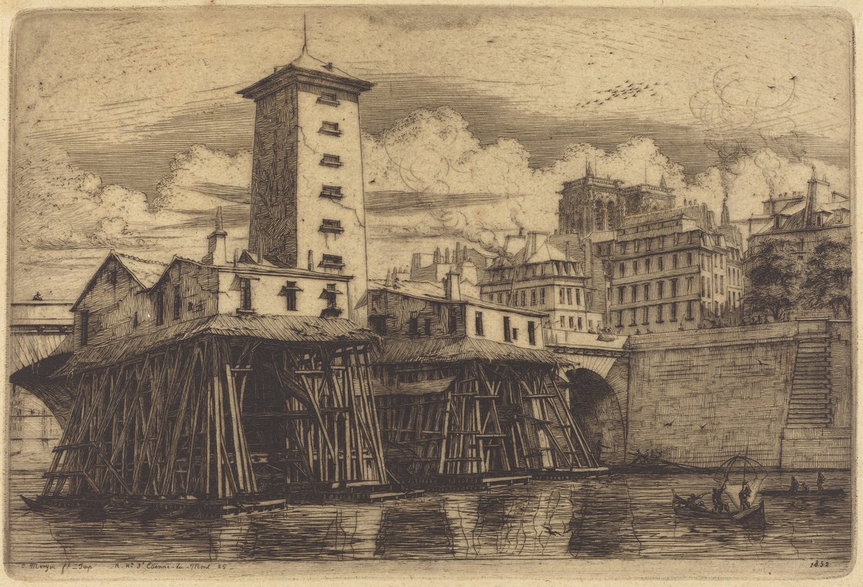 Pumpa Notre-Dame, Paříž (Pumpa Notre-Dame) od Charles Meryon