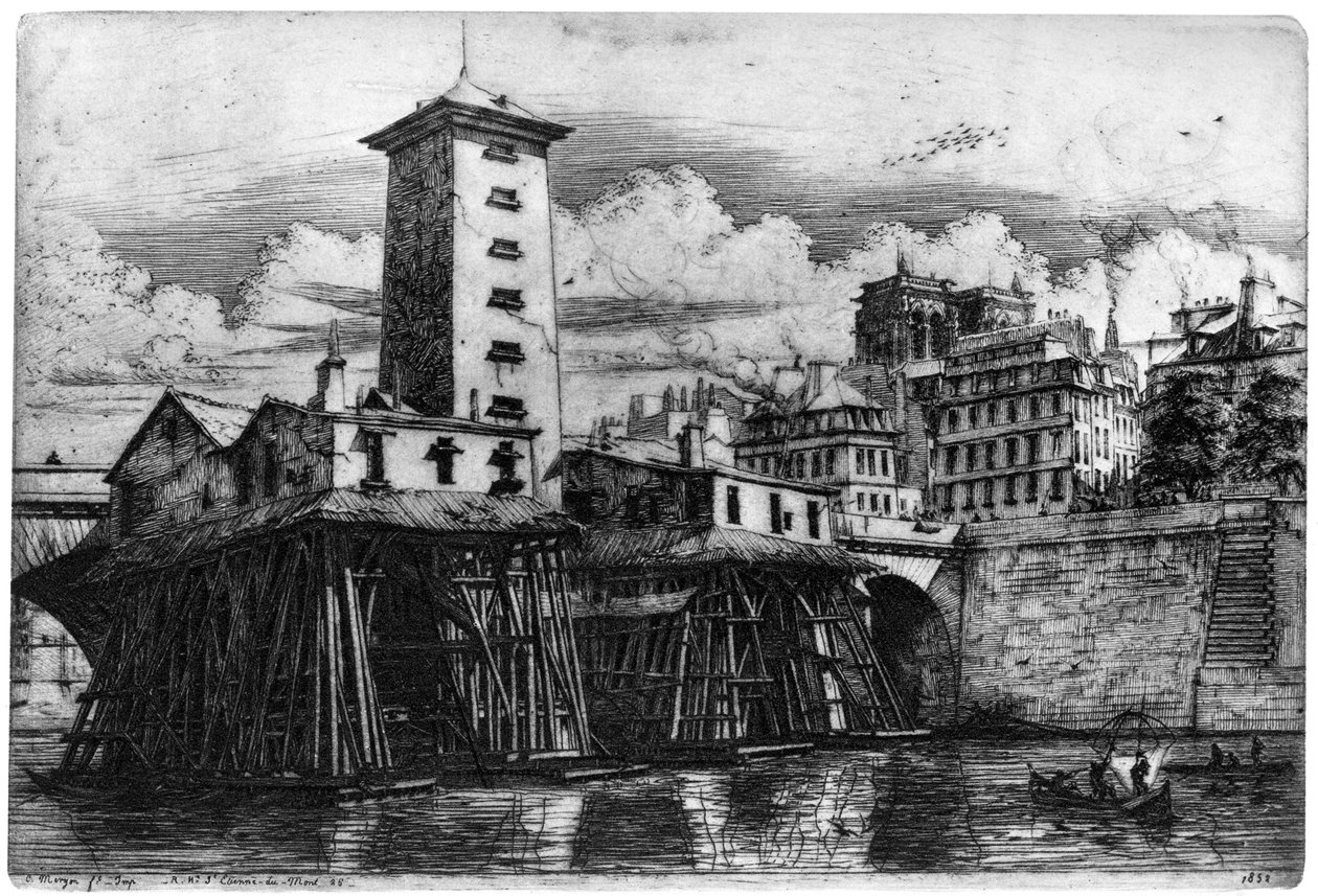 Pumpa Notre-Dame, c1841-1868 1924 od Charles Meryon
