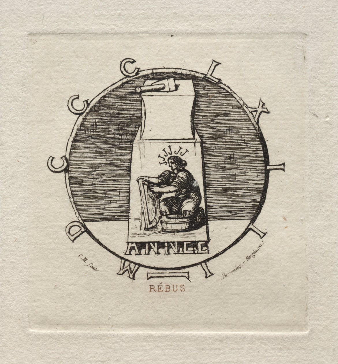 Rebus: Zde leží starověká vendeta, 1863. od Charles Meryon