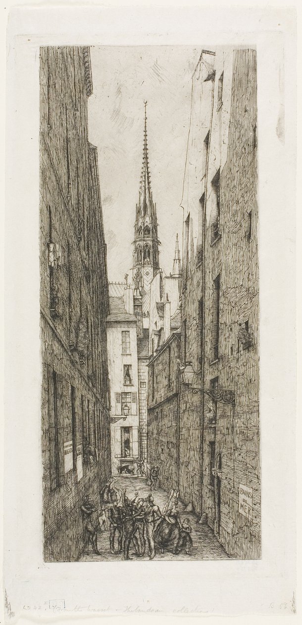 Rue des Chantres, Paříž od Charles Meryon