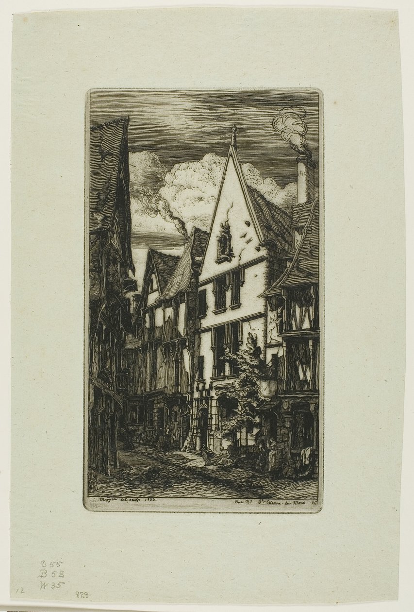 Rue des Toiles, Bourges od Charles Meryon